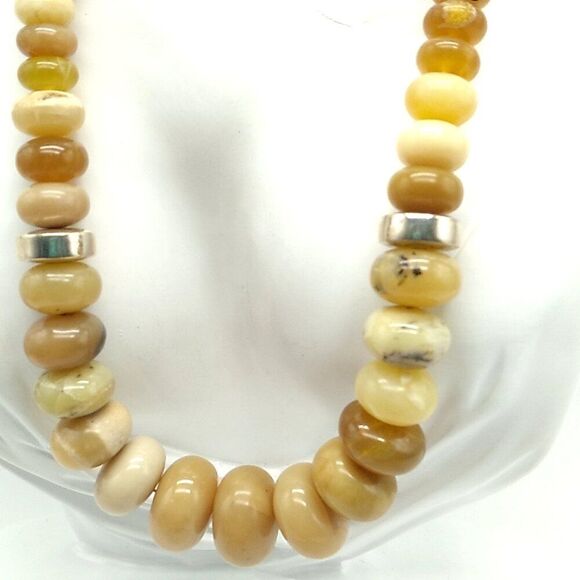 Jay King DTR 925 Necklace Sterling Graduated Yellow Jasper Rondelle Beads - Picture 13 of 16